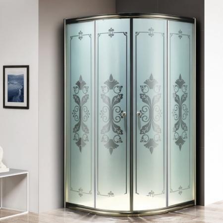 Душевой уголок Cezares GIUBILEO-R-2-80-SCORREVOLE-C-Br, 80 х 80 х 195 см, стекло матовое узорчатое